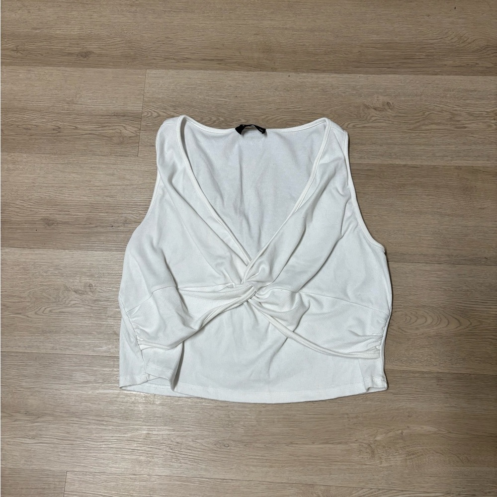 Cider White Twist-Detail Blouse